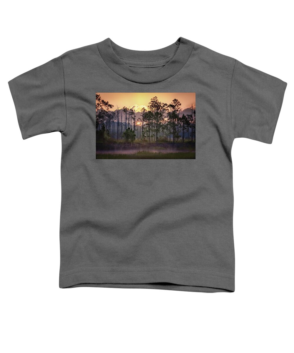 Sunrise Florida Everglades Toddler T-Shirt featuring the photograph Sunrise Over Florida Everglades by Rebecca Herranen