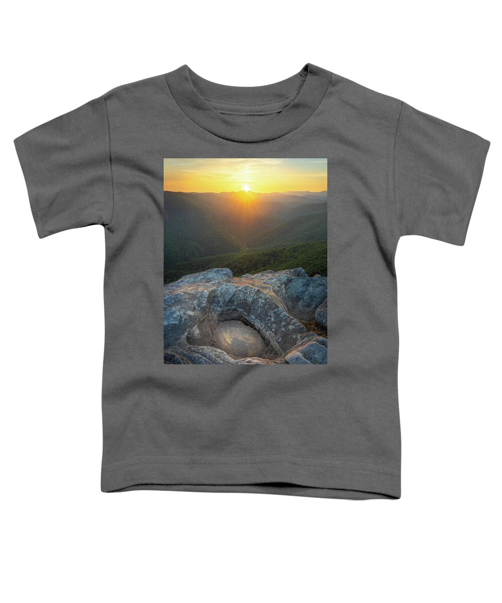 Linville Gorge Toddler T-Shirt featuring the photograph Sunset At Linville Gorge Hawksbill Mountain North Carolina by Jordan Hill