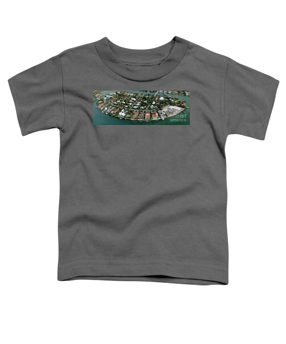 Sunset Islands Toddler T-Shirt featuring the photograph Sunset Islands Miami Beach Aerial View by David Oppenheimer