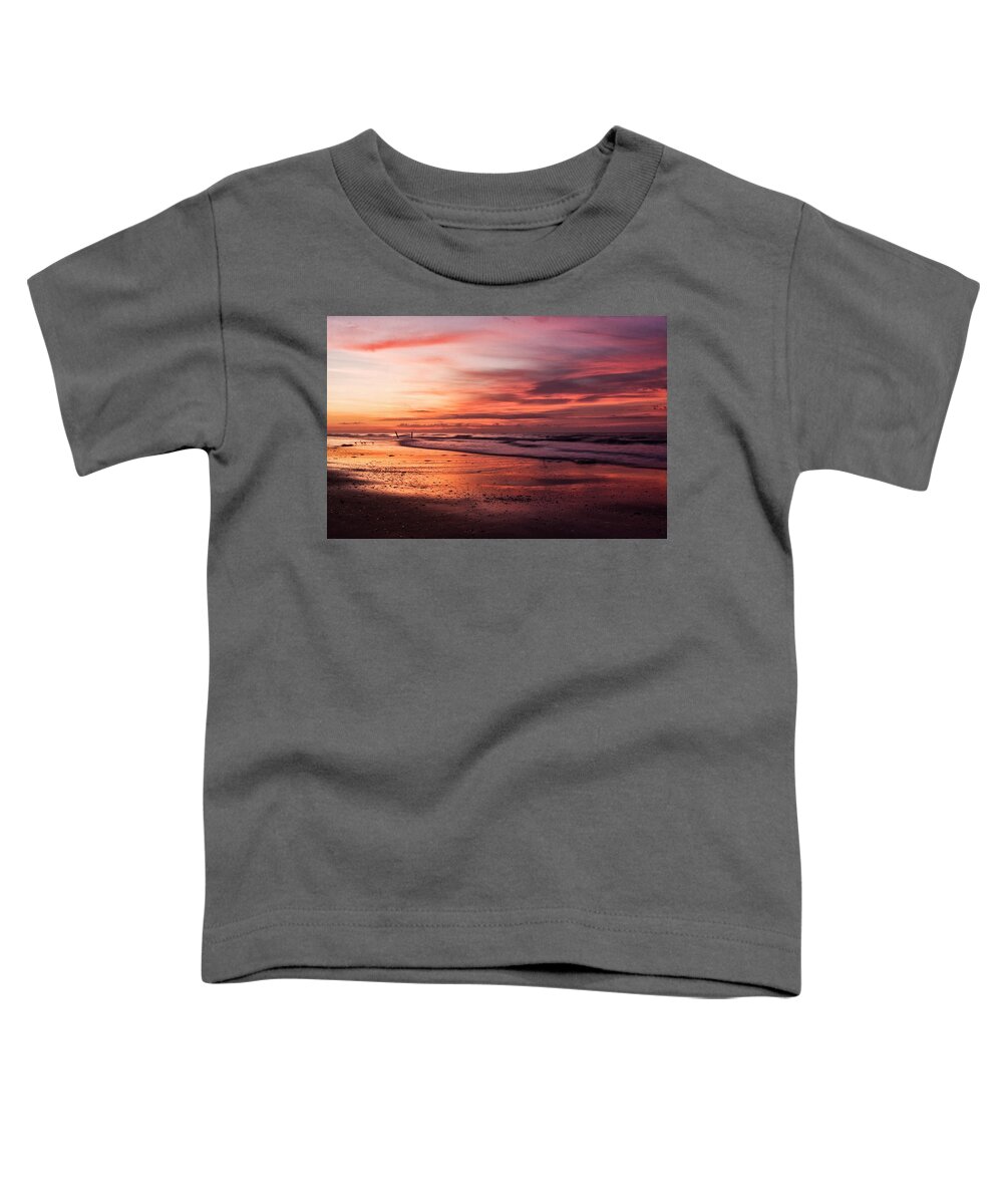 Sunset On Atlantic Beach Toddler T-Shirt featuring the photograph Sunset on Atlantic Beach by Bob Decker