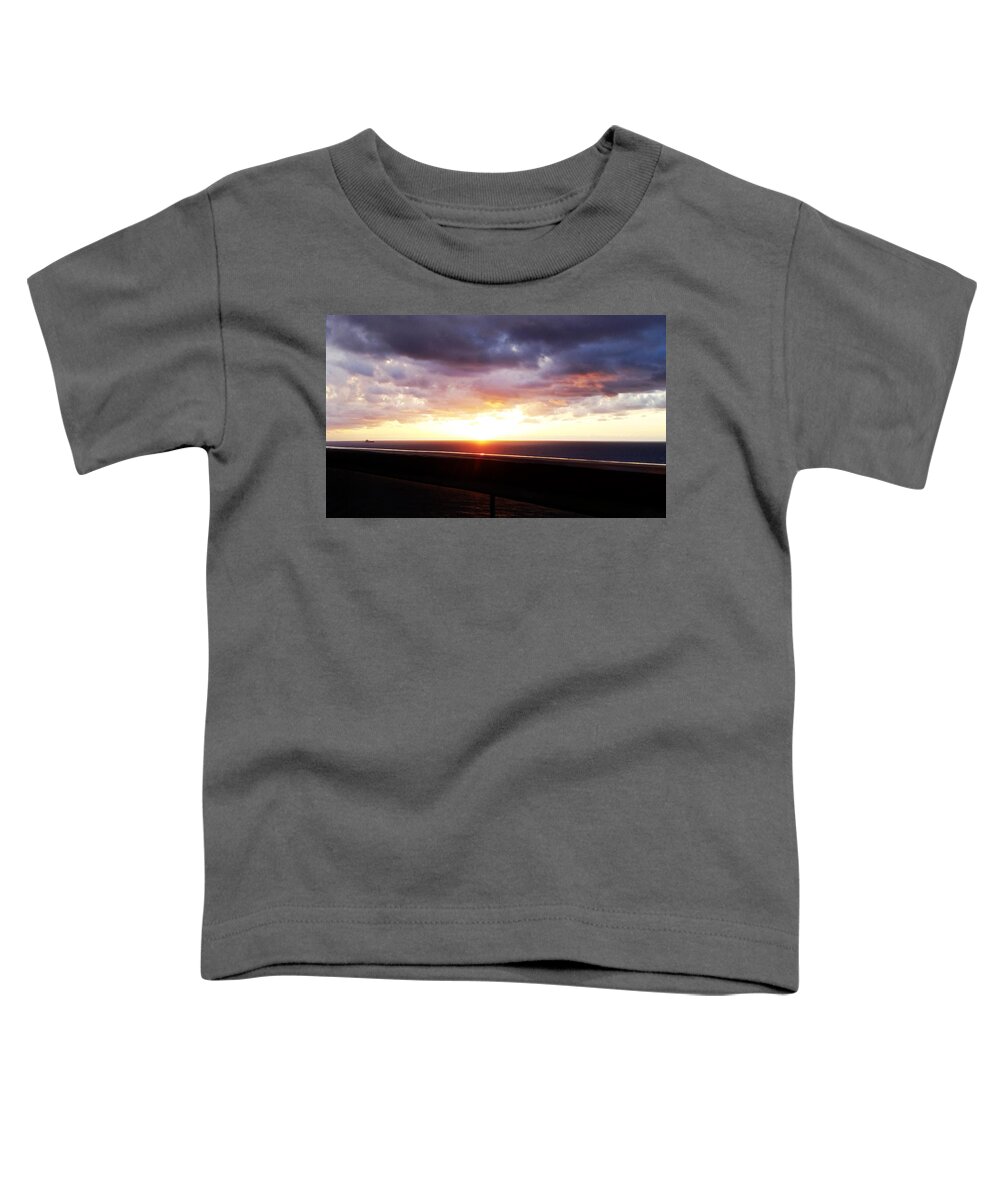 Sunsets Toddler T-Shirt featuring the digital art Sunset on the Ocean 7 by Aldane Wynter