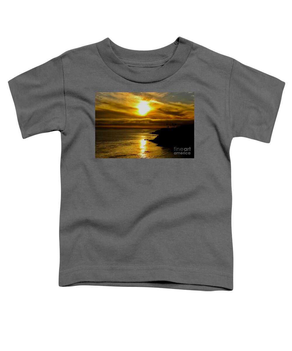 Palos Verdes Toddler T-Shirt featuring the photograph Sunset Over Palos Verdes by Katherine Erickson