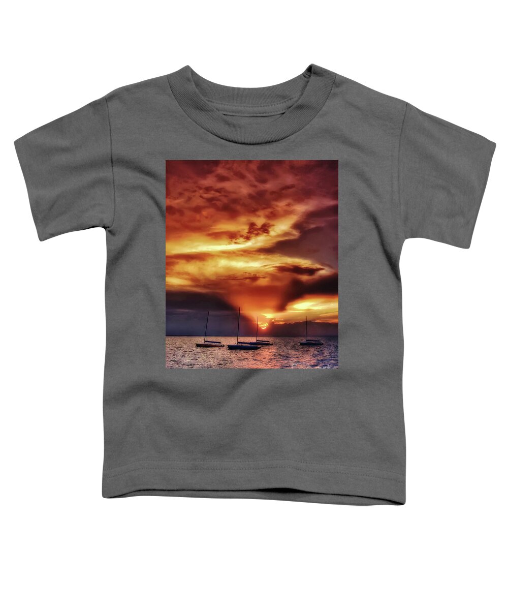 Outer Banks Toddler T-Shirt featuring the photograph Sunset Over The Sound by Lois Bryan