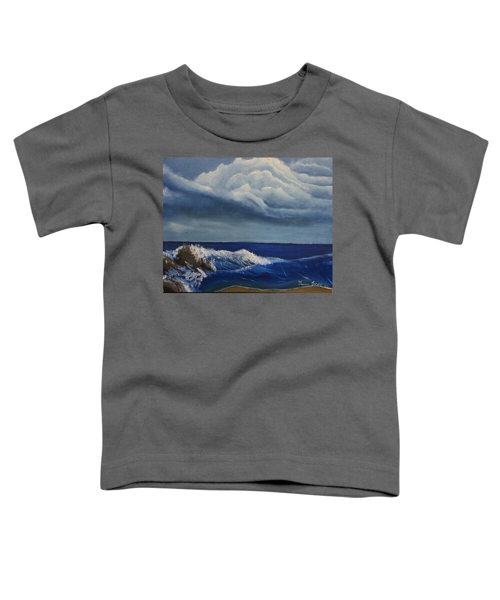 Oil Painting Toddler T-Shirt featuring the painting Surf's Up by Thomas Janos