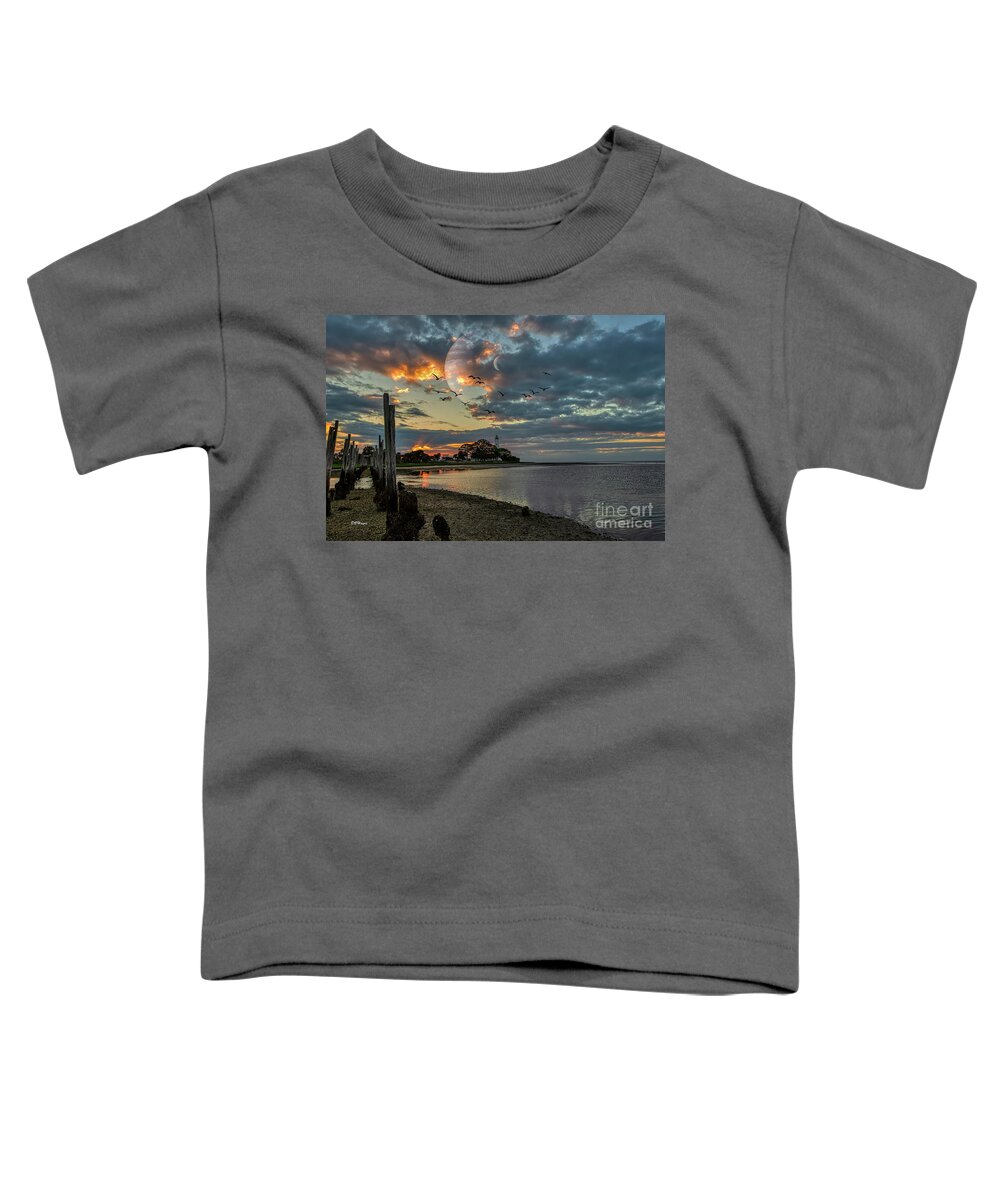 Sunrises Toddler T-Shirt featuring the photograph Surreal Lighthouse Sunrise by DB Hayes