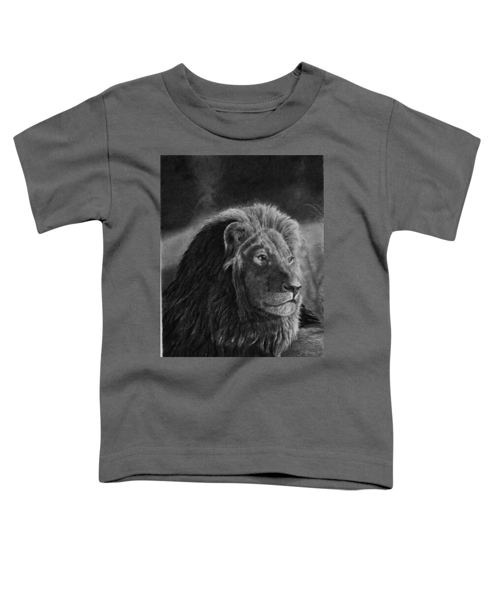 Lion Toddler T-Shirt featuring the drawing Survey by Greg Fox