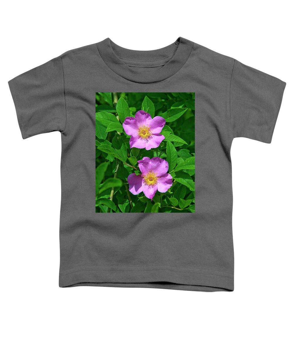 Nature Toddler T-Shirt featuring the photograph Swamp Roses Rosa palustris DSMF179 by Gerry Gantt
