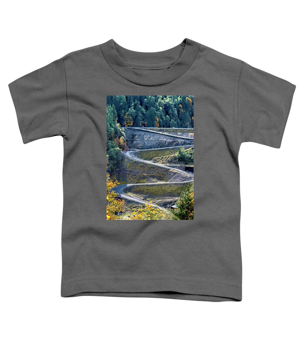 Switchbacks Toddler T-Shirt featuring the photograph Switchback Road by Cathy Anderson