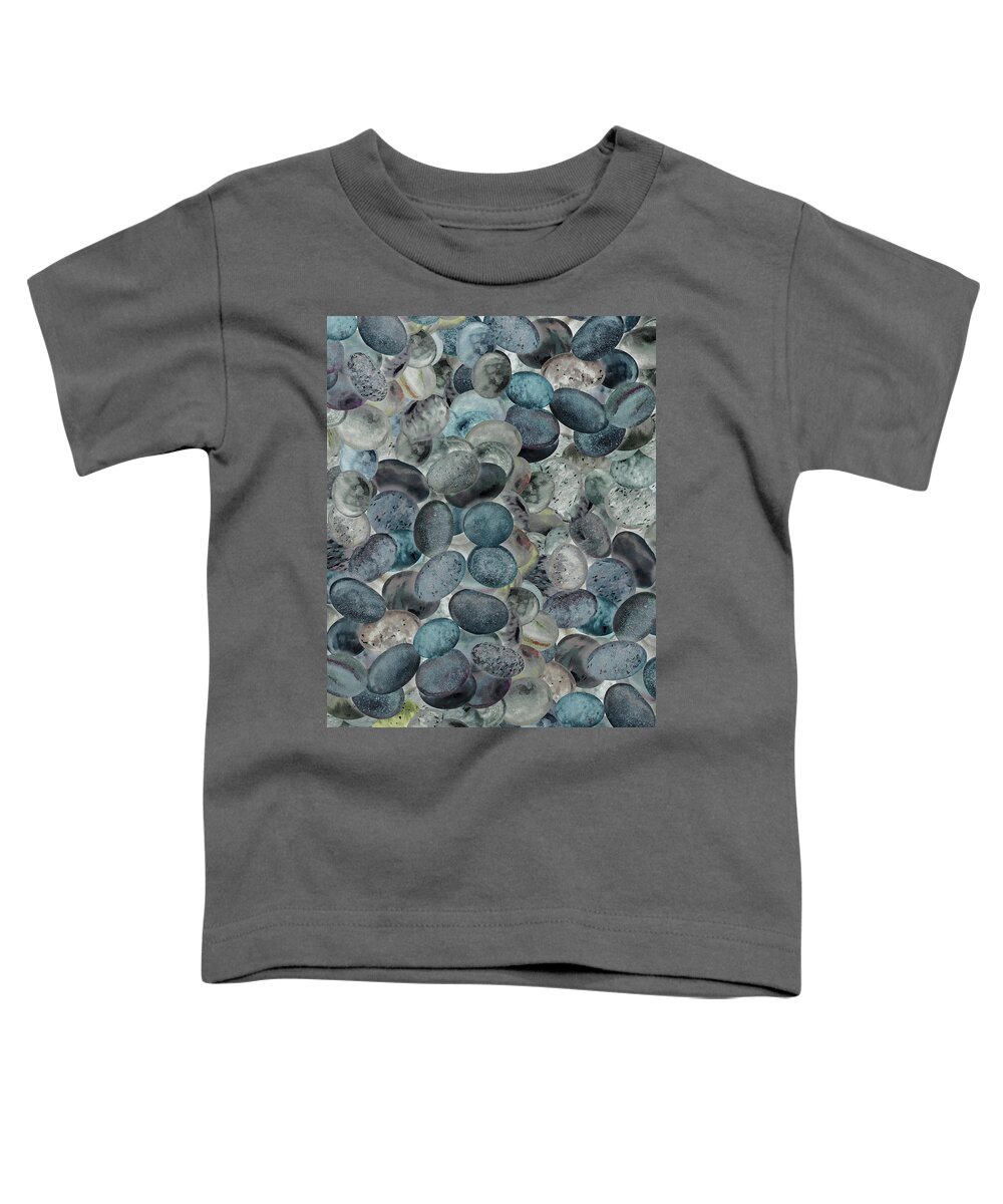 Beach Rocks Toddler T-Shirt featuring the painting Teal Beach Rocks Collection Watercolor I by Irina Sztukowski