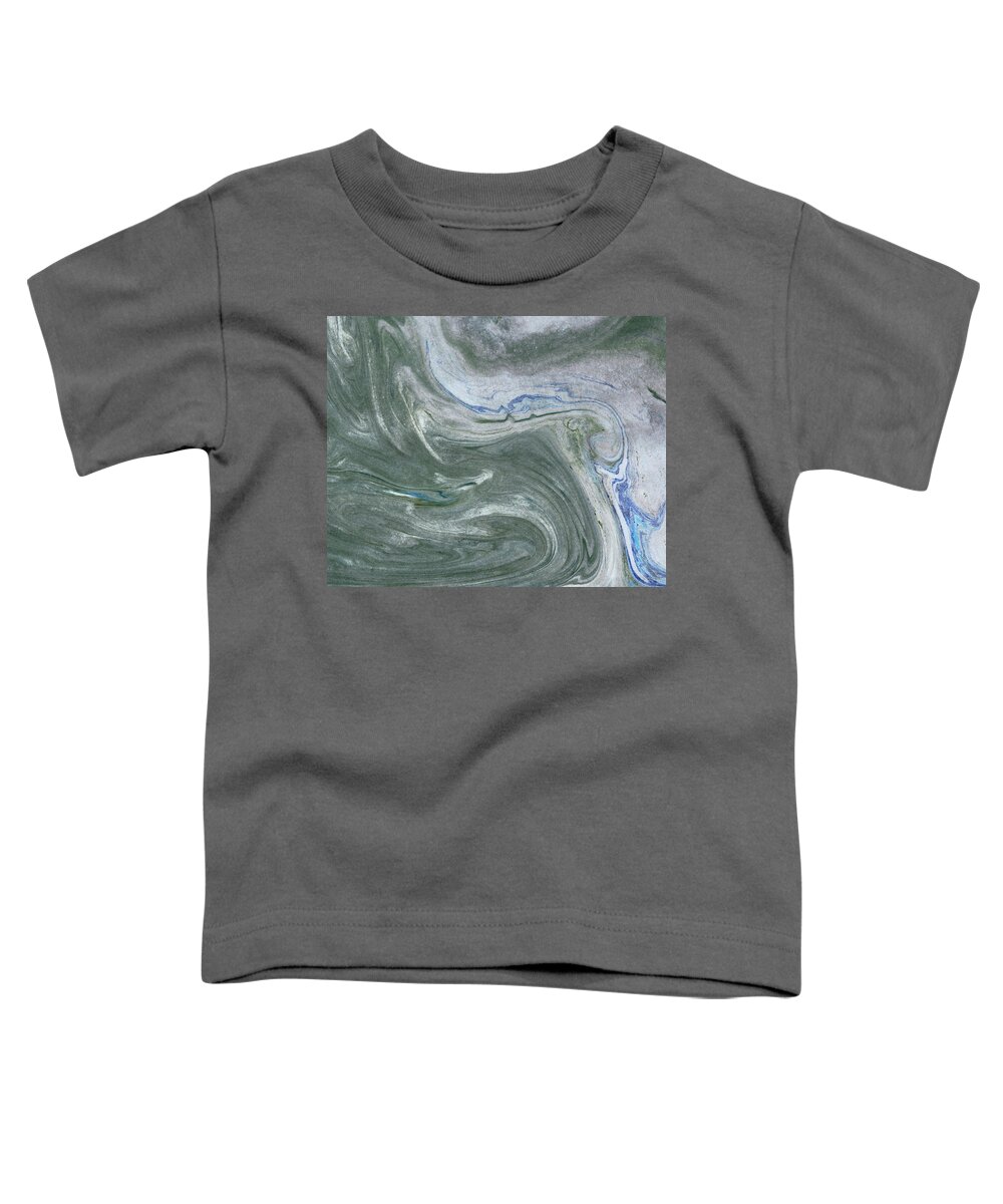 Marble Toddler T-Shirt featuring the painting Teal Gray Marble Stone Surface And Texture Abstract Watercolor Collection III by Irina Sztukowski