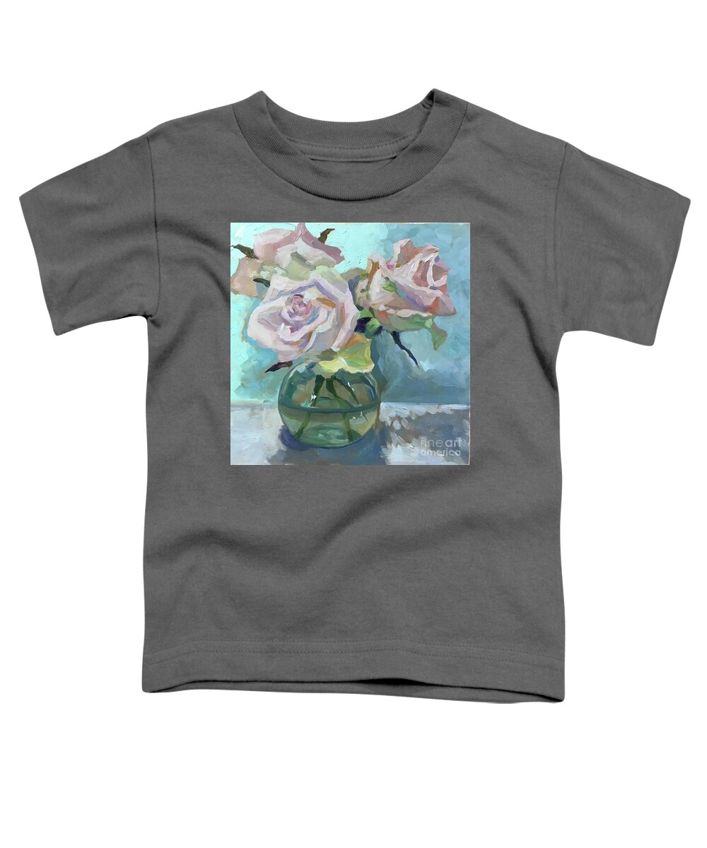 Roses Toddler T-Shirt featuring the painting Teddis Roses by Anne Marie Brown
