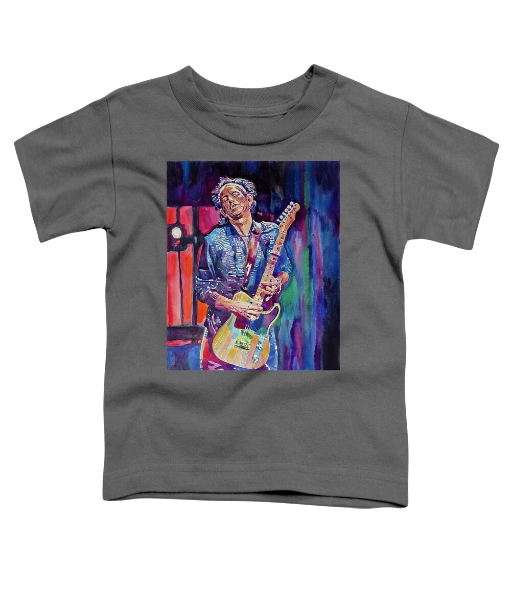 Portrait Toddler T-Shirt featuring the painting Telecaster Keith Richards by David Lloyd Glover