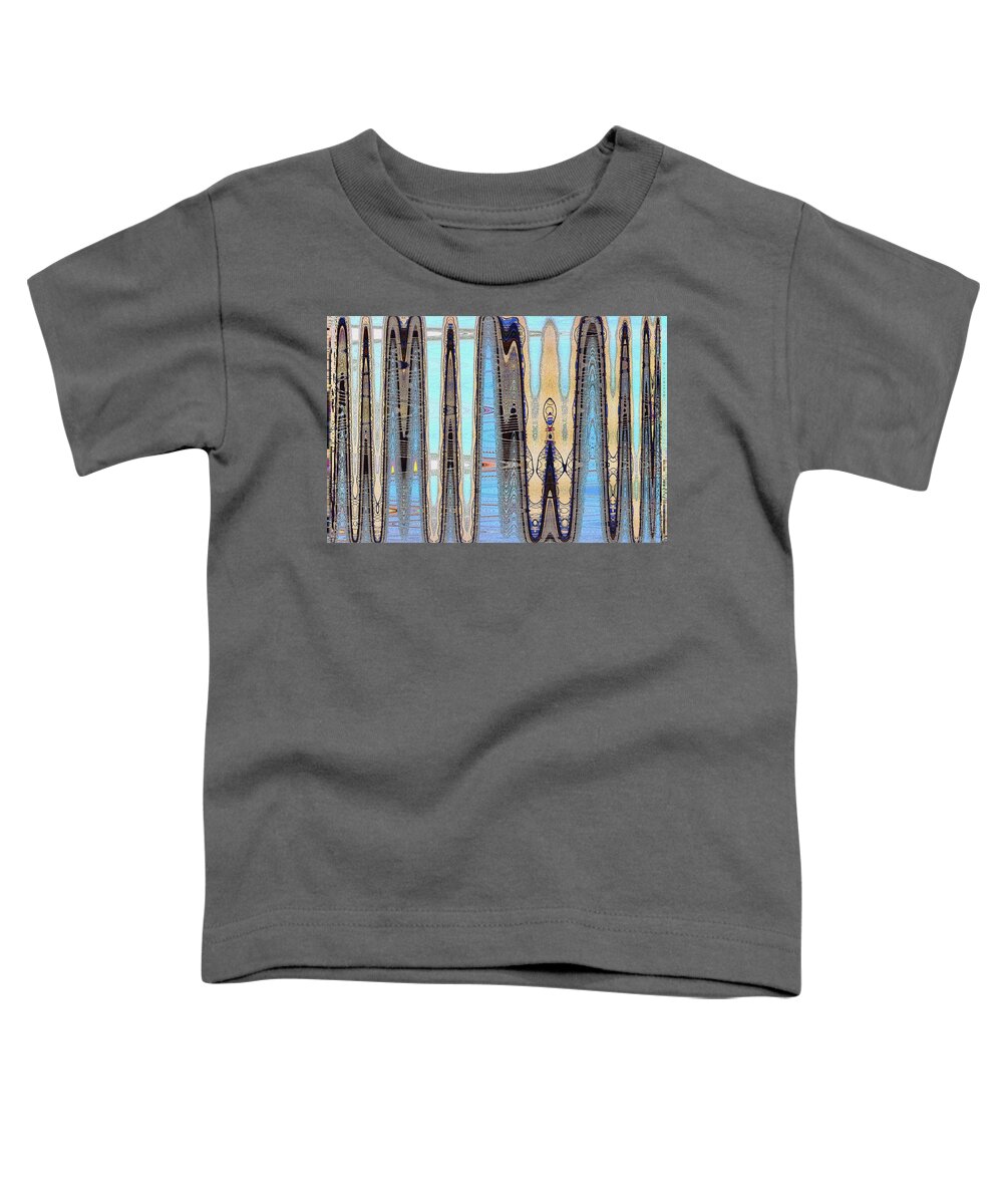 Tempe Town Lake To Phoenix Abstract Toddler T-Shirt featuring the digital art Tempe Town Lake To Phoenix Abstract by Tom Janca