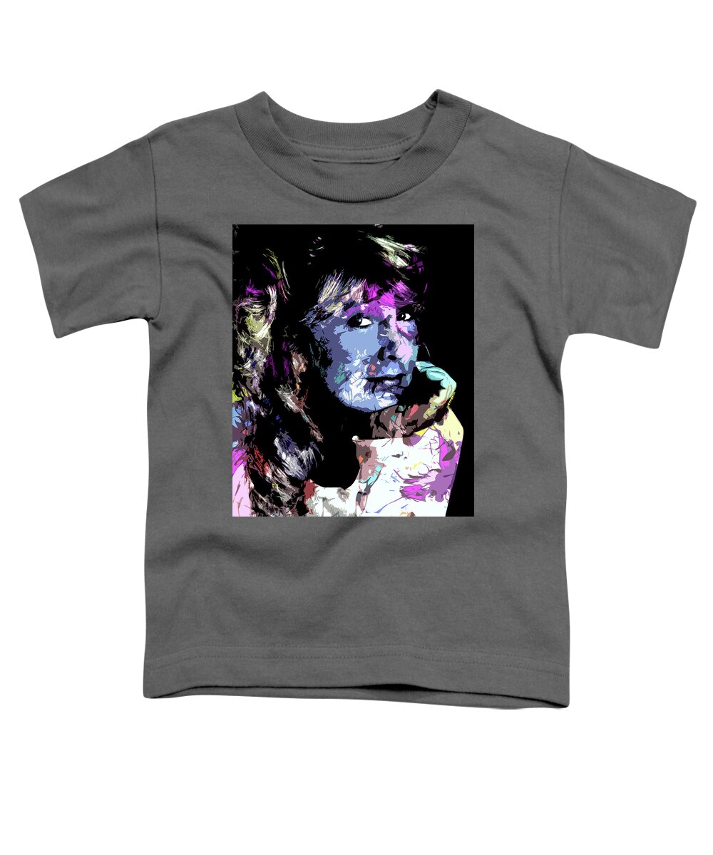 Teri Garr Toddler T-Shirt featuring the digital art Teri Garr - 2 psychedelic portrait by Movie World Posters