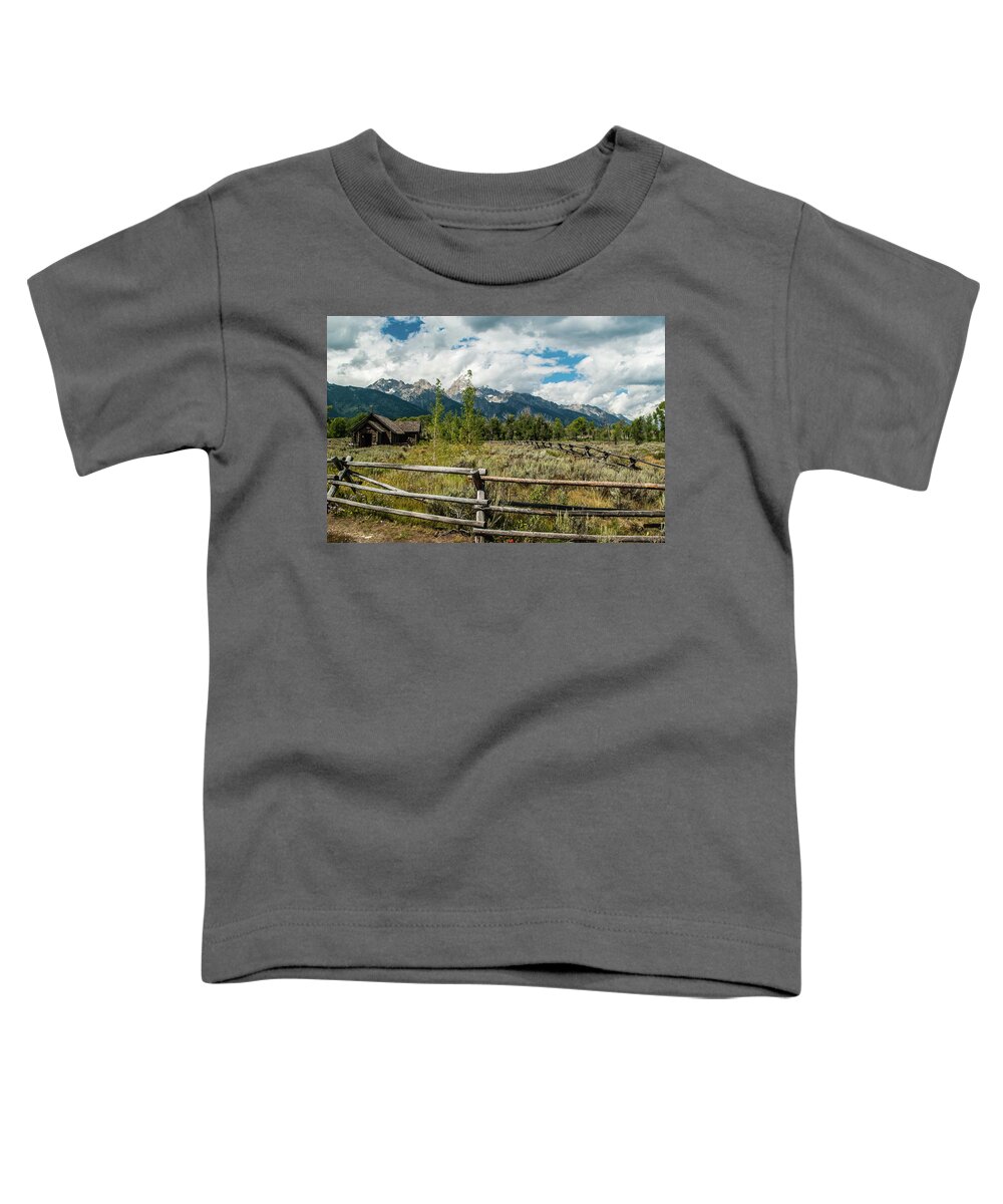 Church Toddler T-Shirt featuring the photograph Tetons and Church by Gordon Sarti