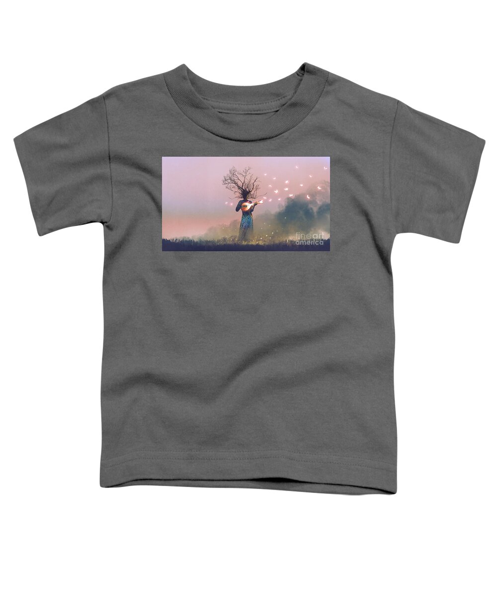 Illustration Toddler T-Shirt featuring the painting The Aesthetics of Nature by Tithi Luadthong