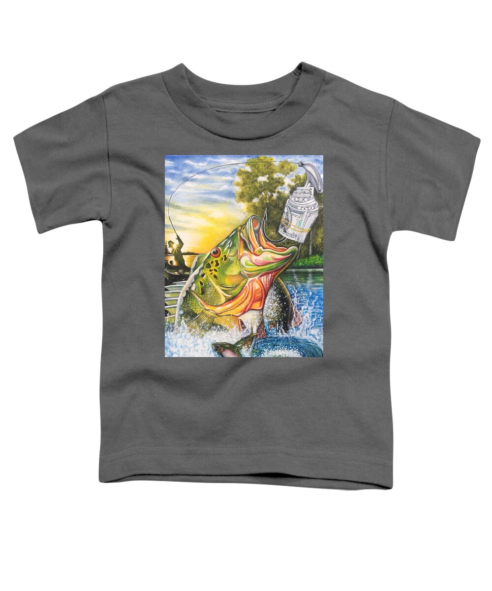 Baits Toddler T-Shirt featuring the painting The Bait by O Yemi Tubi
