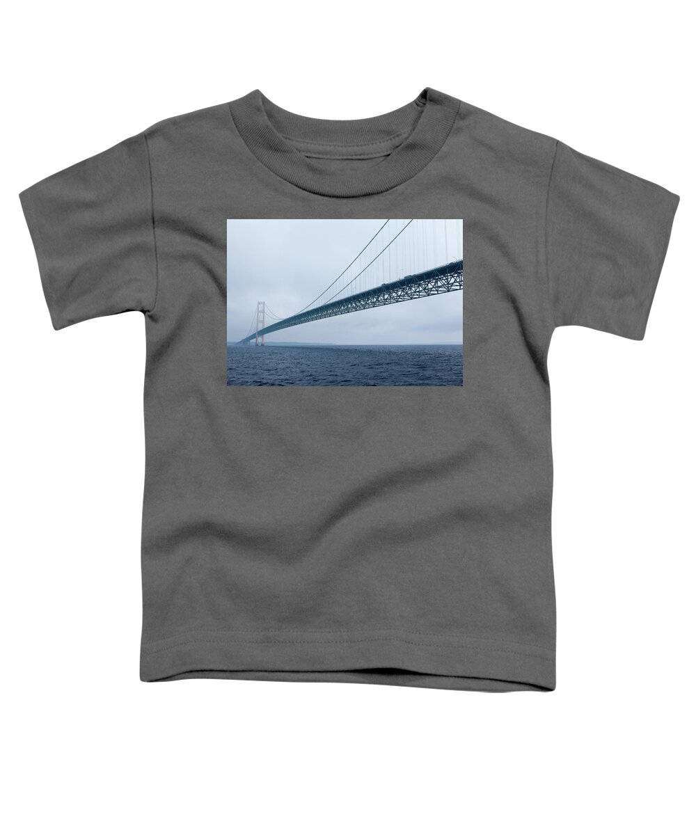 Mackinac Bridge Toddler T-Shirt featuring the photograph The Mighty Mac by Rich S