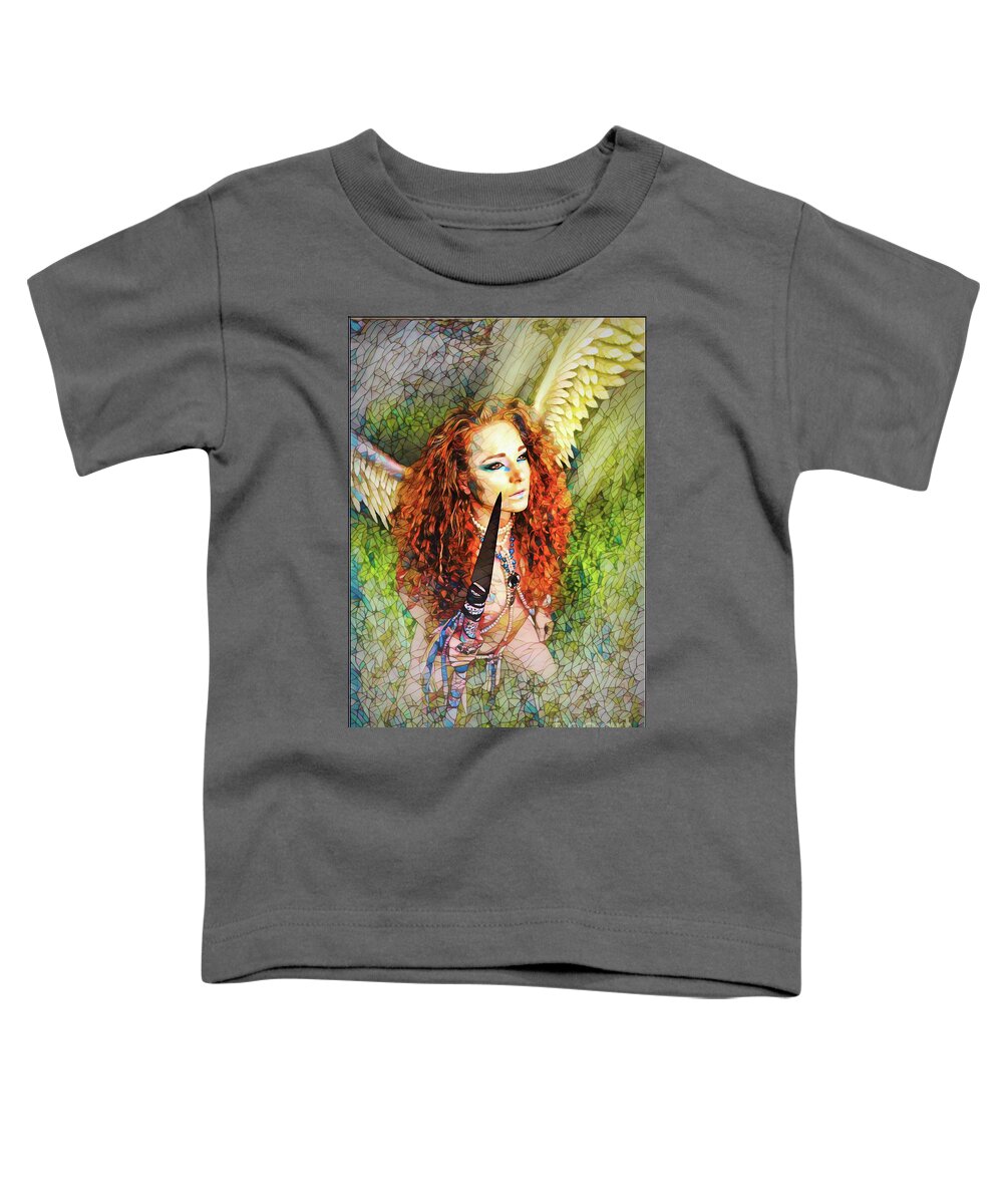 Dark Toddler T-Shirt featuring the digital art The Blessing Stained Glass by Recreating Creation