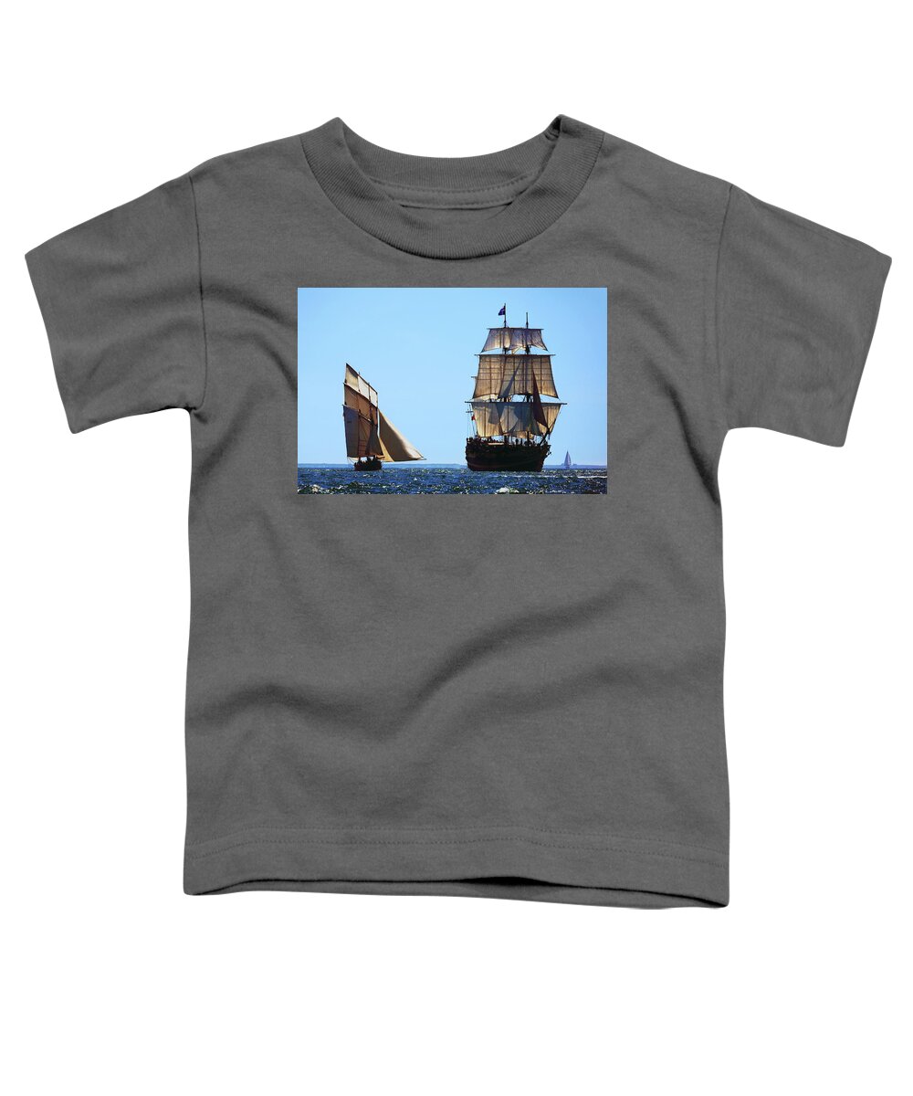 Cancalaise Toddler T-Shirt featuring the photograph The Cancalaise and The Etoile du Roy by Frederic Bourrigaud