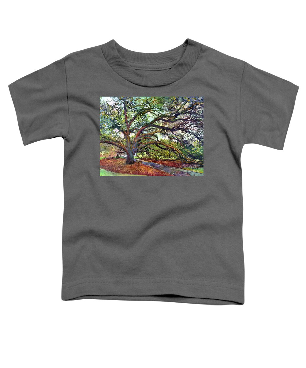 Oak Toddler T-Shirt featuring the painting The Century Oak-Pastel Colors by Hailey E Herrera