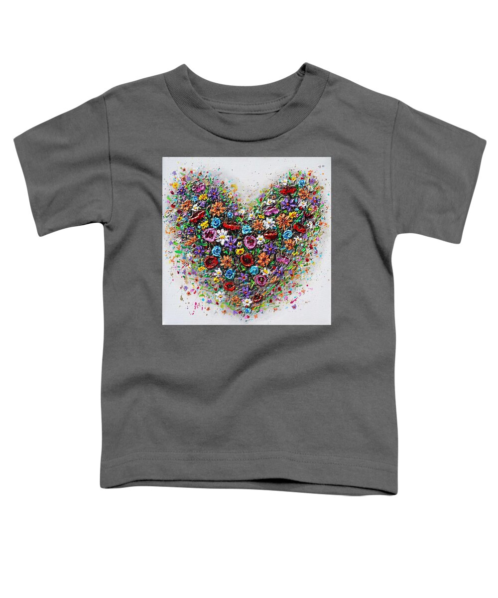 Heart Toddler T-Shirt featuring the painting The Colours of Love by Amanda Dagg
