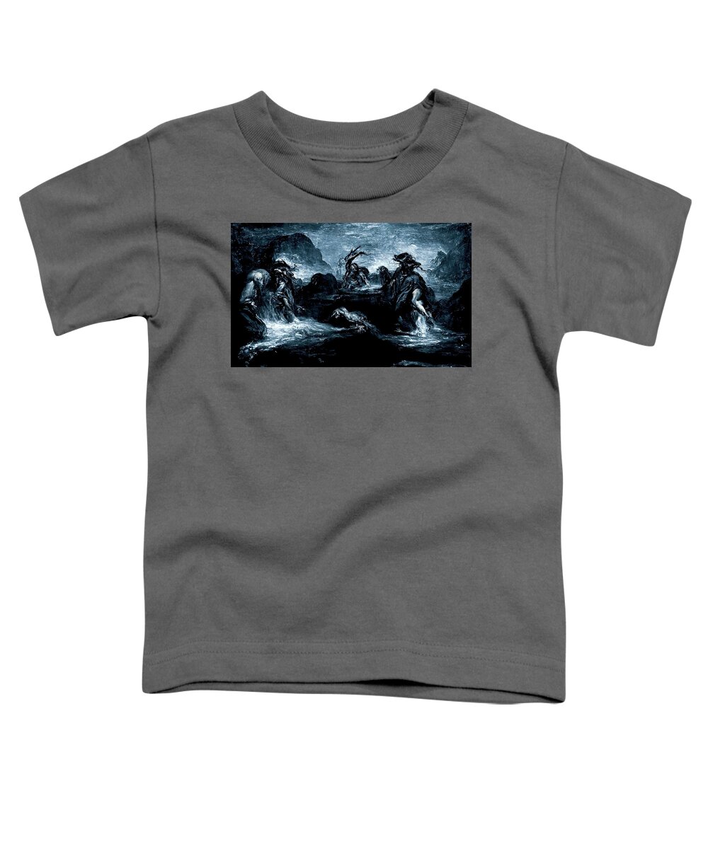 Styx Toddler T-Shirt featuring the painting The damned souls of the River Styx, 04 by AM FineArtPrints