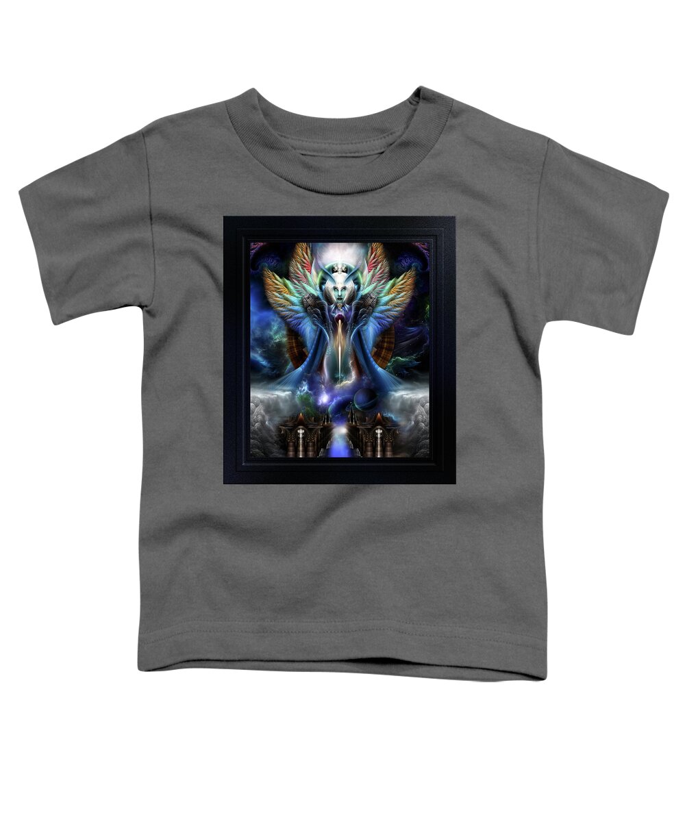 Fractal Toddler T-Shirt featuring the digital art The Eternal Majesty Of Thera Fractal Art Fantasy Portrait Composition by Xzendor7 by Xzendor7