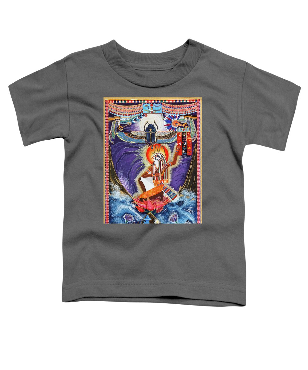 Ra Toddler T-Shirt featuring the mixed media The Father Ra by Ptahmassu Nofra-Uaa