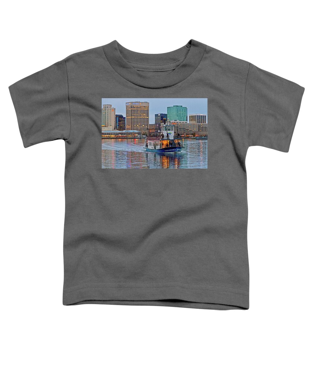Elizabeth River Toddler T-Shirt featuring the photograph The Ferry to Portsmouth by Jerry Gammon