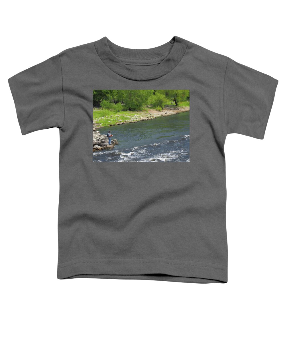 Water Toddler T-Shirt featuring the photograph The Fisher by C Winslow Shafer