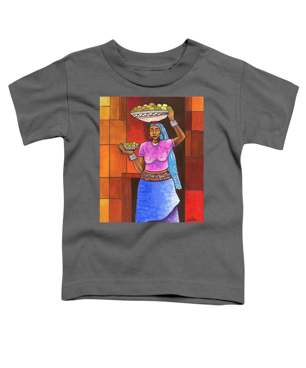 African American Art Toddler T-Shirt featuring the painting The Fruit Bearer by Darlington Ike