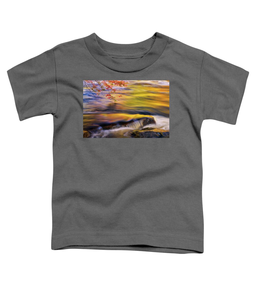 River Toddler T-Shirt featuring the photograph The Golden Flow by Henry w Liu