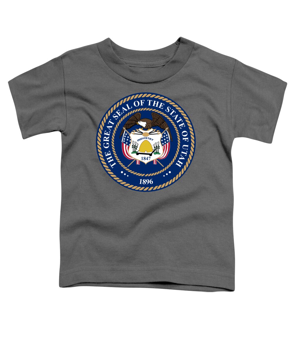 Utah Toddler T-Shirt featuring the photograph The Great Seal of the State of Utah by Movie Poster Prints