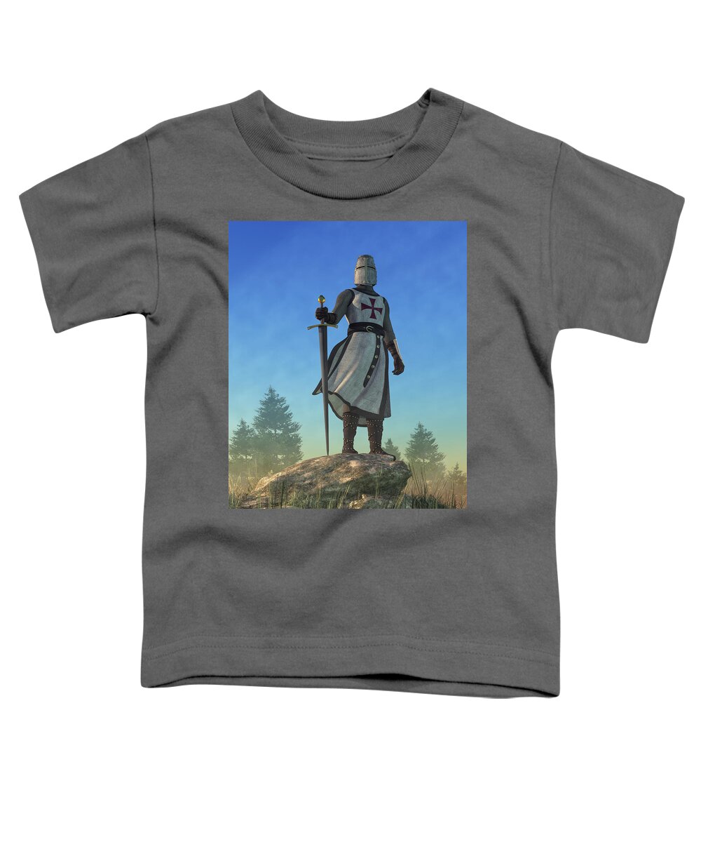 Knight Toddler T-Shirt featuring the digital art The Knight Templar by Daniel Eskridge
