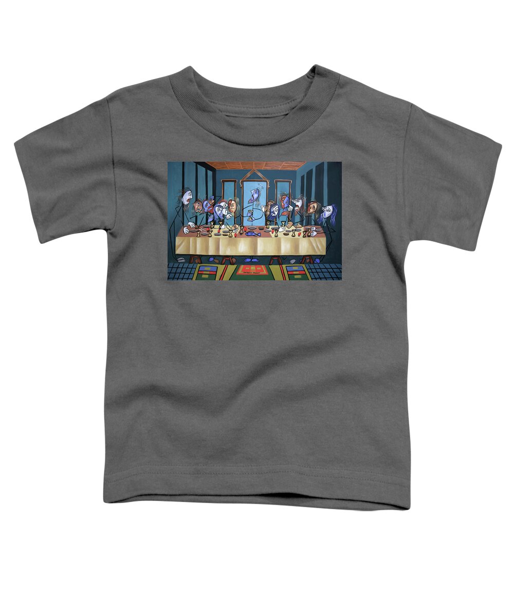The Last Supper Toddler T-Shirt featuring the painting The Last Supper by Anthony Falbo