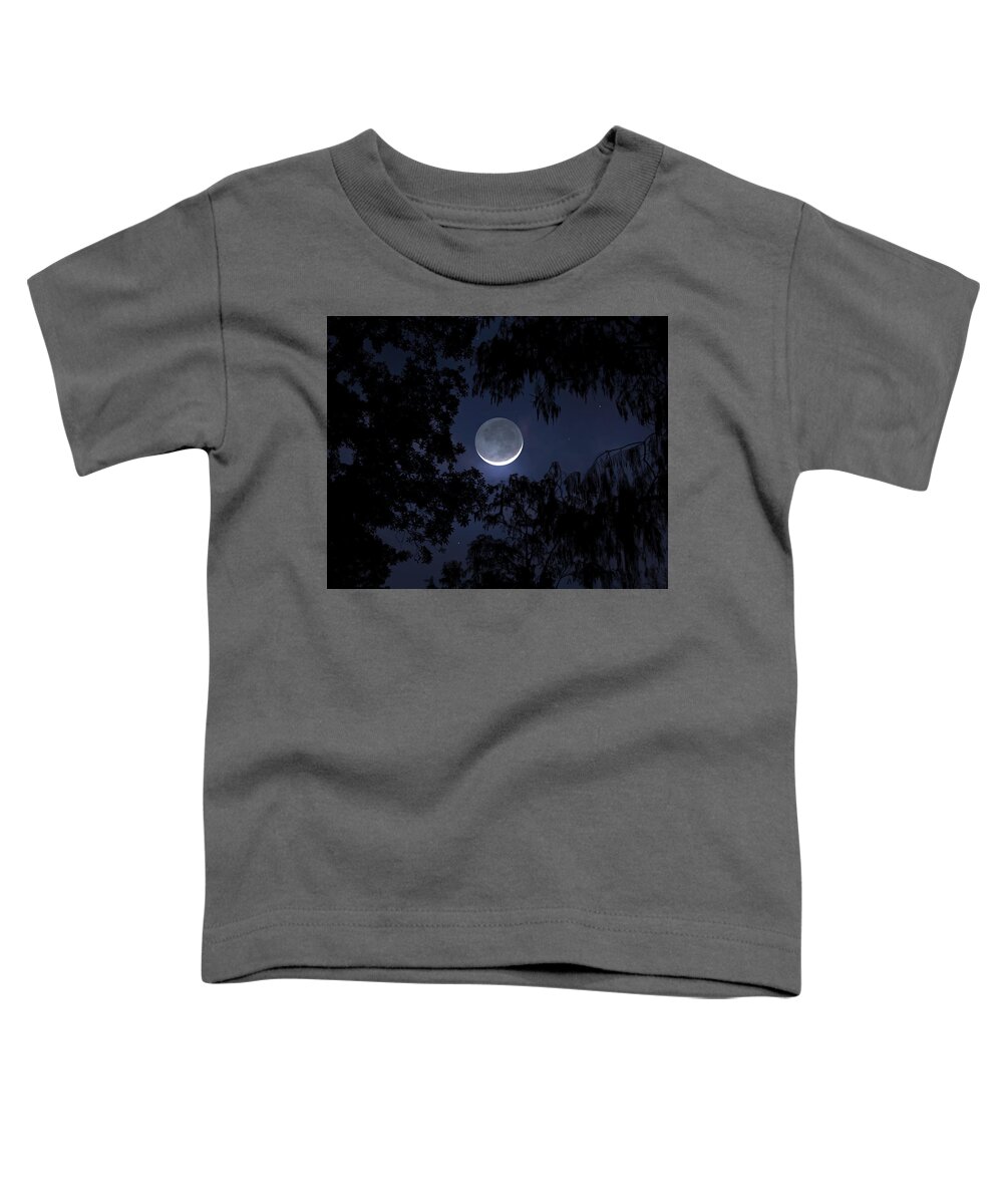 Crescent Moon Toddler T-Shirt featuring the photograph The Magic of Twilight by Mark Andrew Thomas