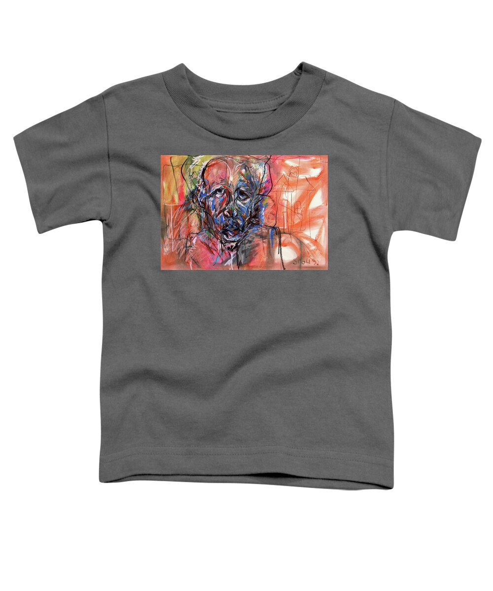 African Art Toddler T-Shirt featuring the painting The Man I See by Winston Saoli 1950-1995