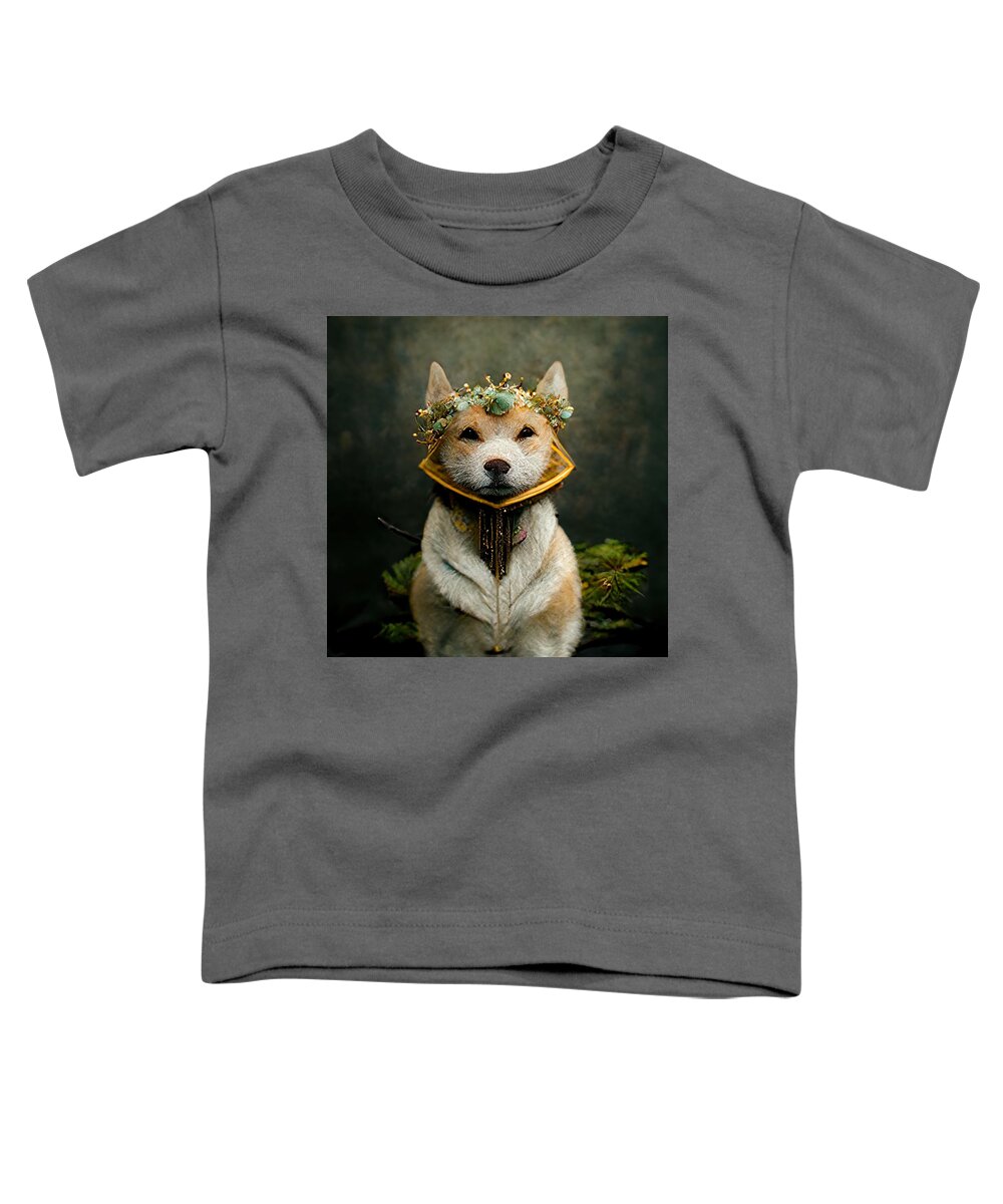 Dog Toddler T-Shirt featuring the digital art The Princess Pup by Nickleen Mosher