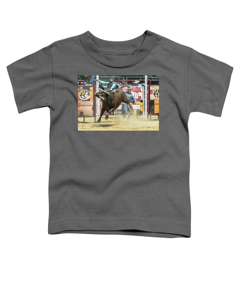 Bull Toddler T-Shirt featuring the photograph The Ride by Addison Likins