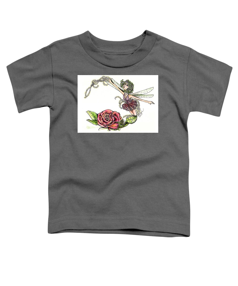 Farry Toddler T-Shirt featuring the drawing The Rose by Marnie Clark
