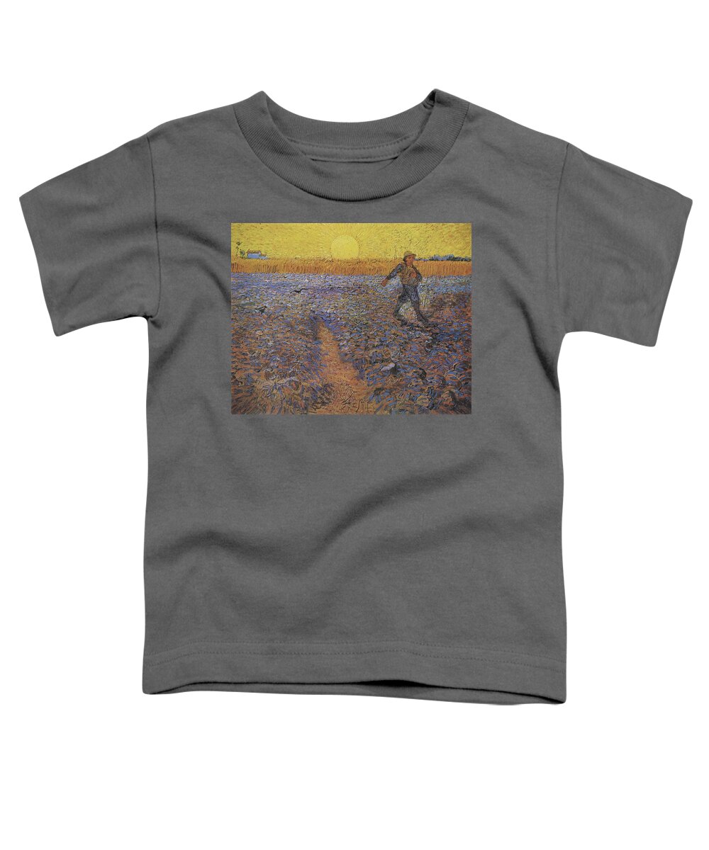 Sower Toddler T-Shirt featuring the painting The Sower at Sunset by Vincent van Gogh