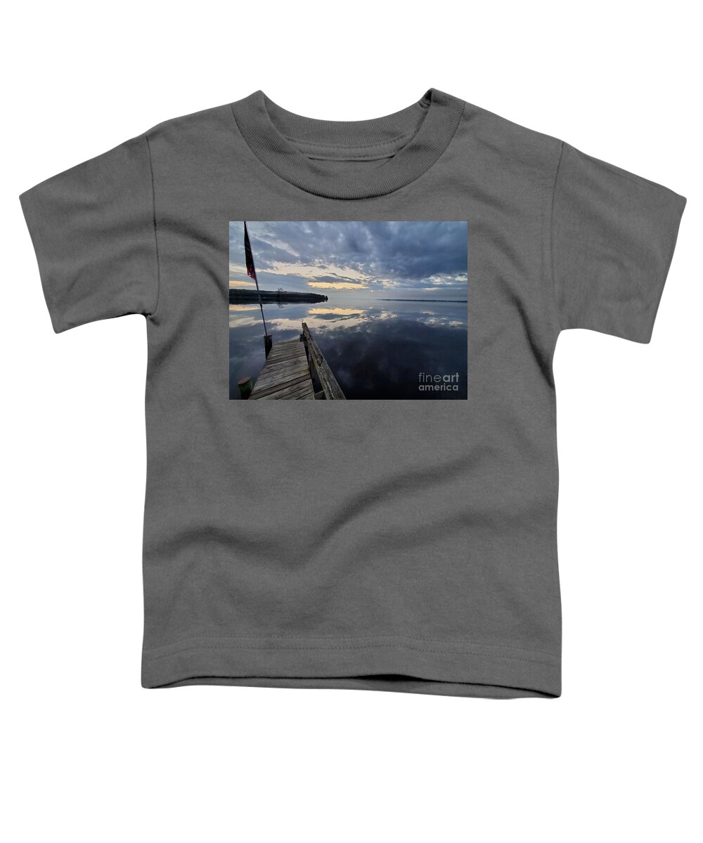 Reflection Toddler T-Shirt featuring the photograph The Stillness of Morning by Elena Pratt