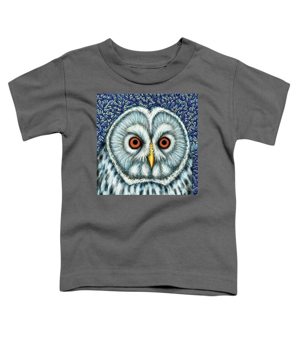 Ural Owl Toddler T-Shirt featuring the painting The Ural Owl Tree by Amy E Fraser