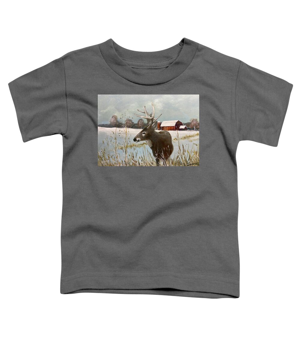  Toddler T-Shirt featuring the painting The Visitor by Robert Sankner