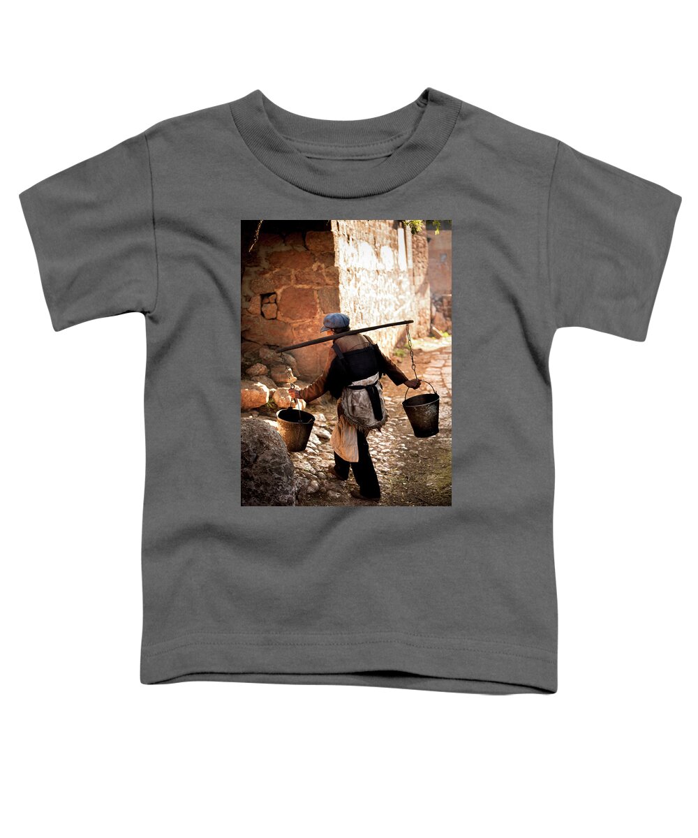 China Toddler T-Shirt featuring the photograph The Water Carrier by Mark Gomez