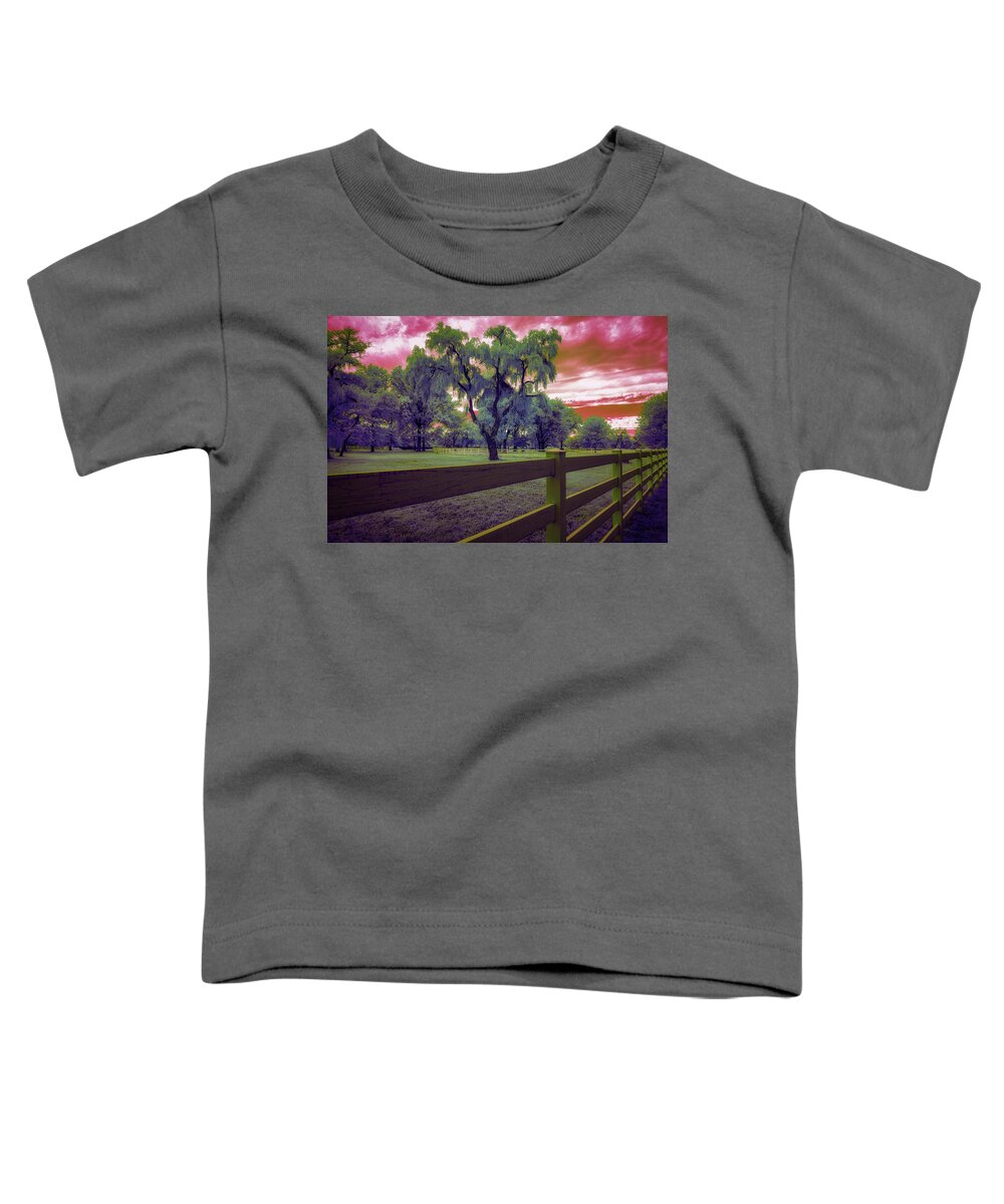 Infrared Photography Toddler T-Shirt featuring the photograph The Weeping Trees by Penny Polakoff