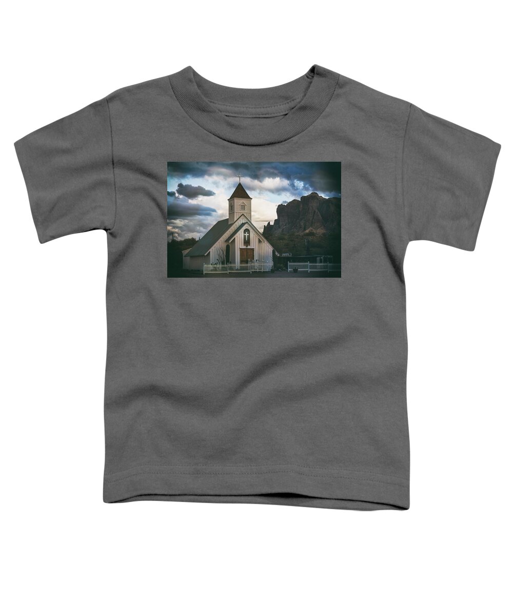 Stormy Toddler T-Shirt featuring the photograph The White Chapel At The Supes by Saija Lehtonen