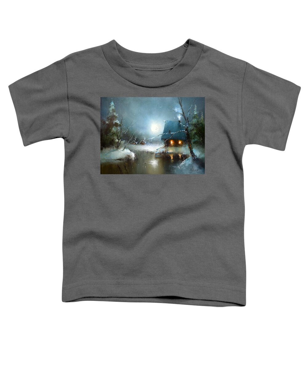 Russian Artists New Wave Toddler T-Shirt featuring the painting Theater of Moon by Igor Medvedev