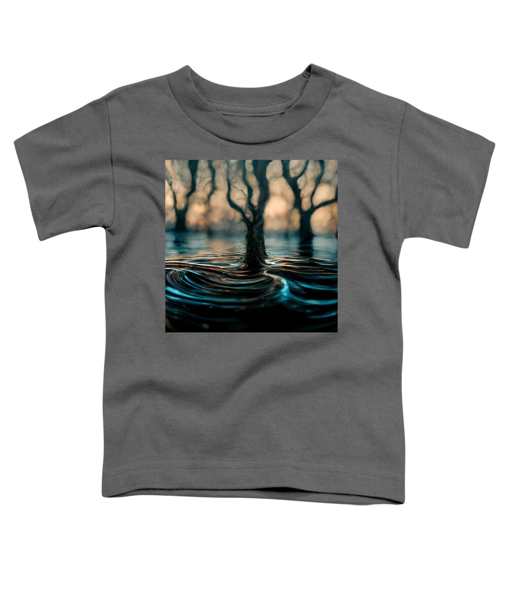Water Ripple Toddler T-Shirt featuring the digital art Tides of the Bayou 3 by Alexis King-Glandon